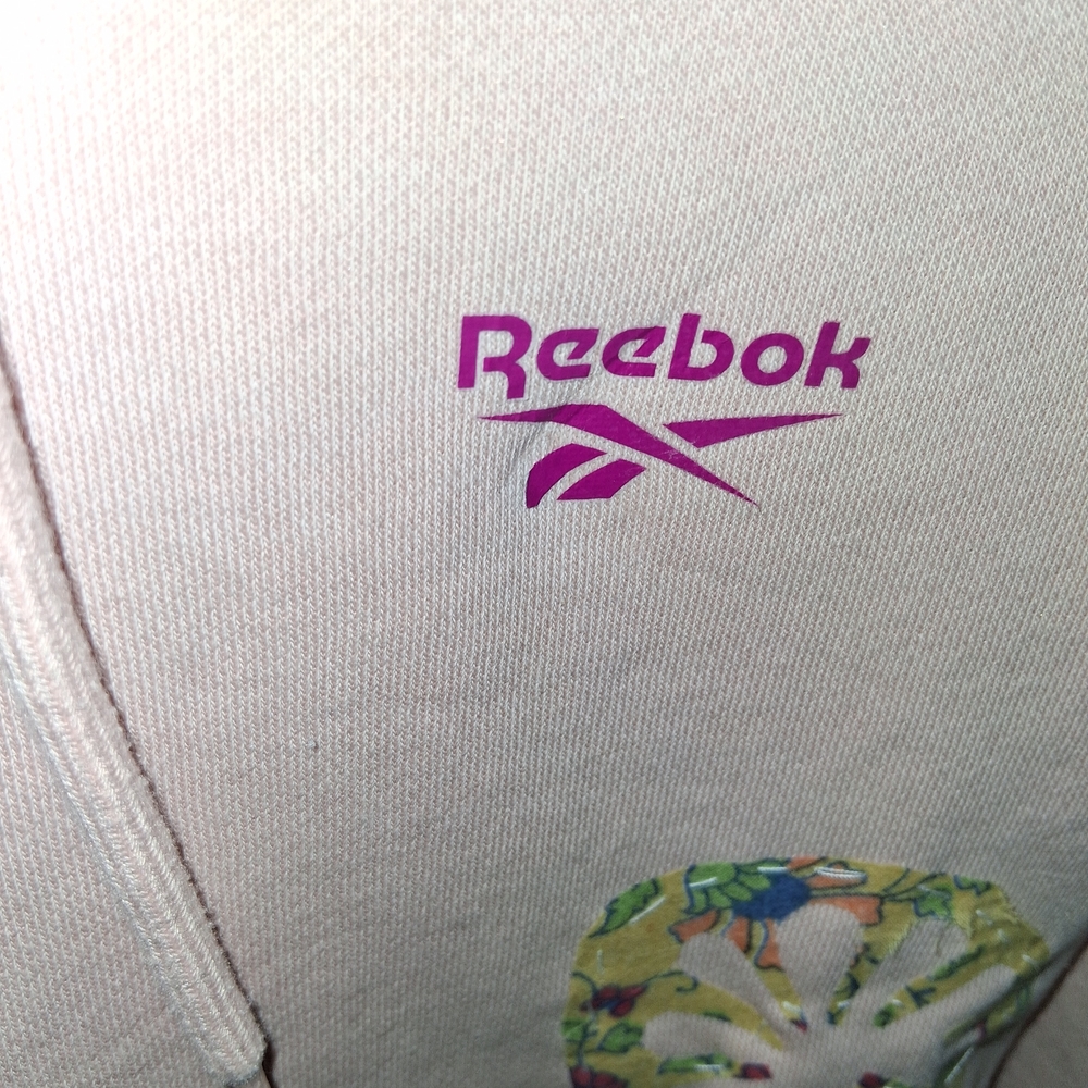 Handmade Altered  Reebok Upcycled  Reworked Peace Sign Hippie Embleshed Sz SM - Picture 2 of 7